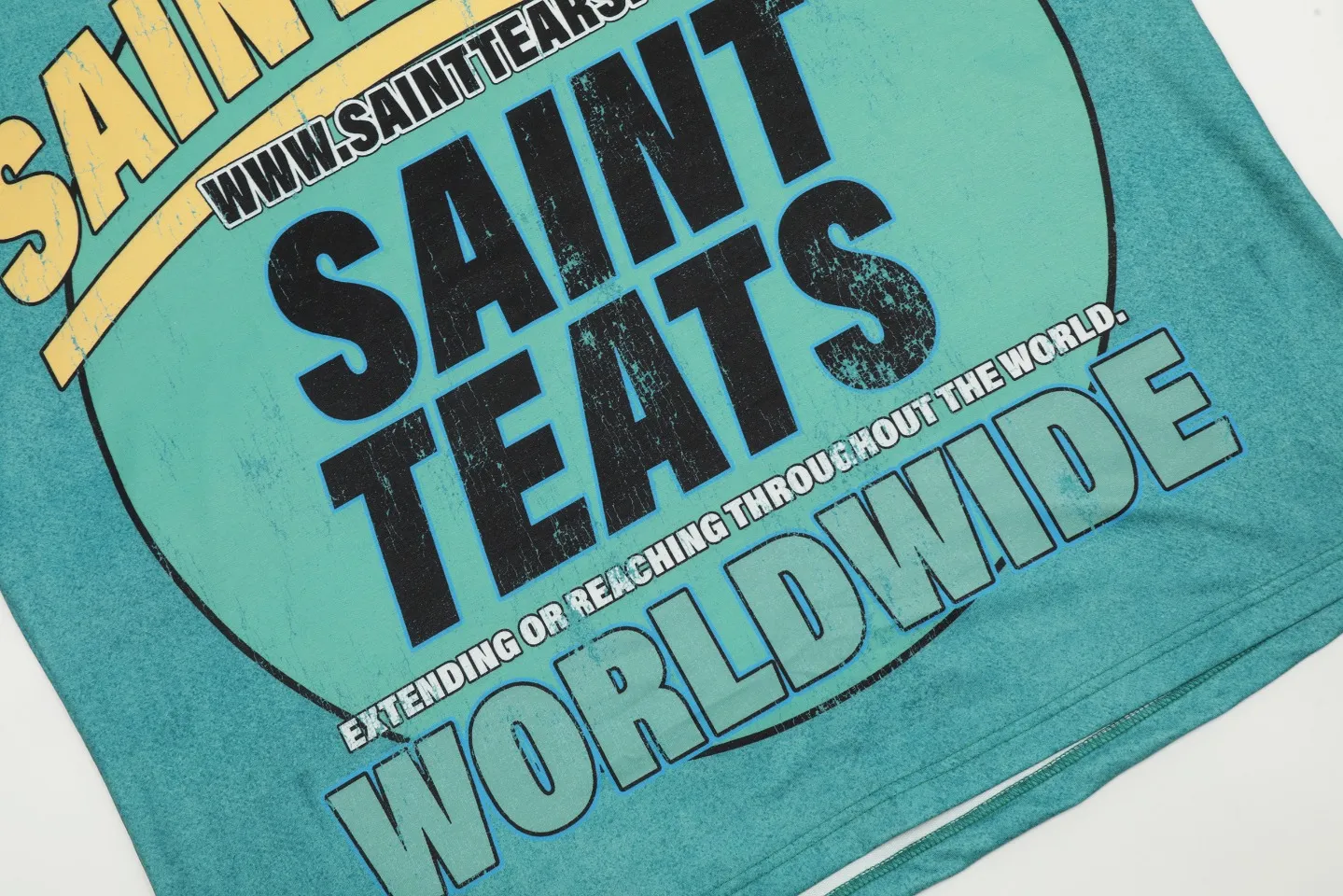 Saint michael tears all-over printed long-sleeved vintage autumn and winter T-shirt Style number: 101 Size: M L XL Wholesale price: 136 Color: floral gray green
